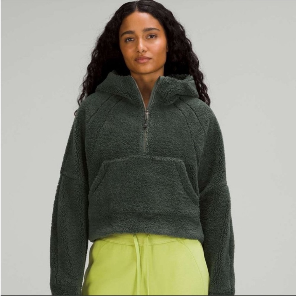 Lululemon | Scuba Oversized Half Zip‎ Fleece Hoodie Smoked Spruce M/L